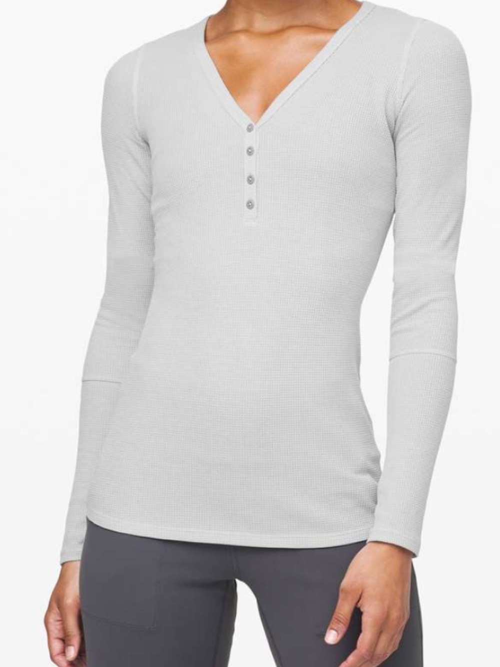 Lululemon  Lululemon Close Call Henley Long Sleeve in silverscent like new